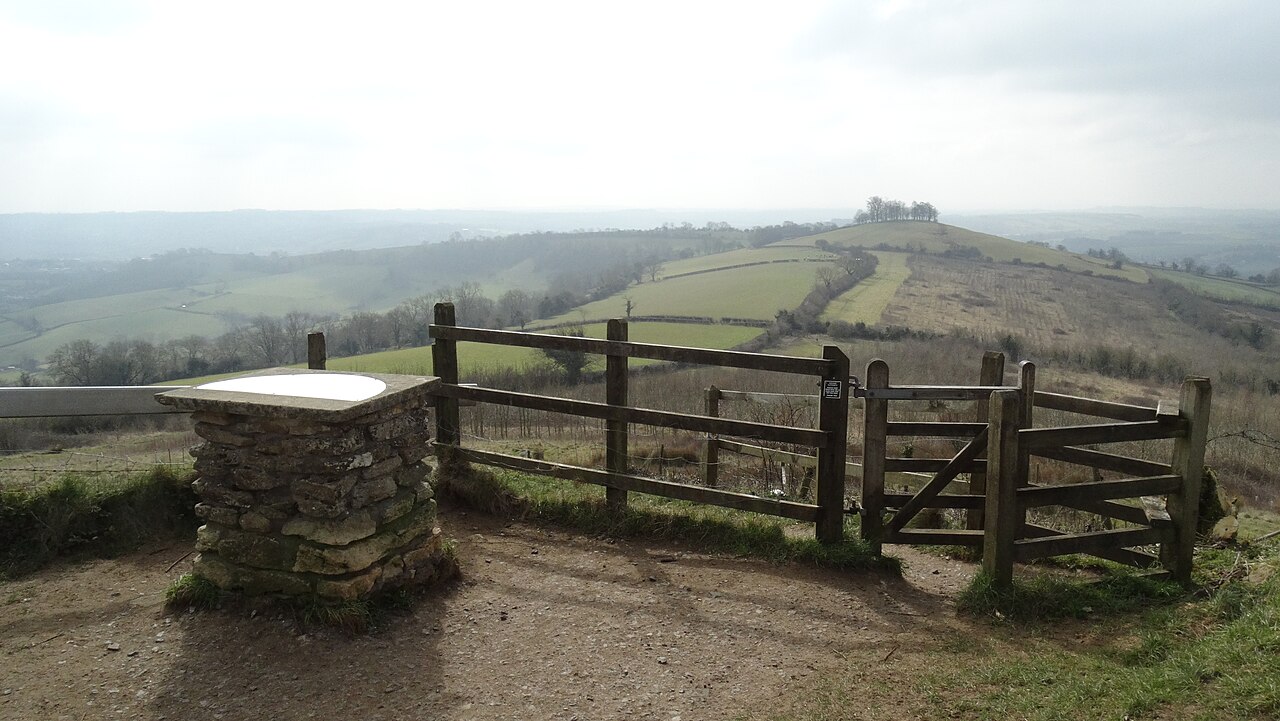 Prospect Stile, Lansdown, with view towards Kelston Round Hill
